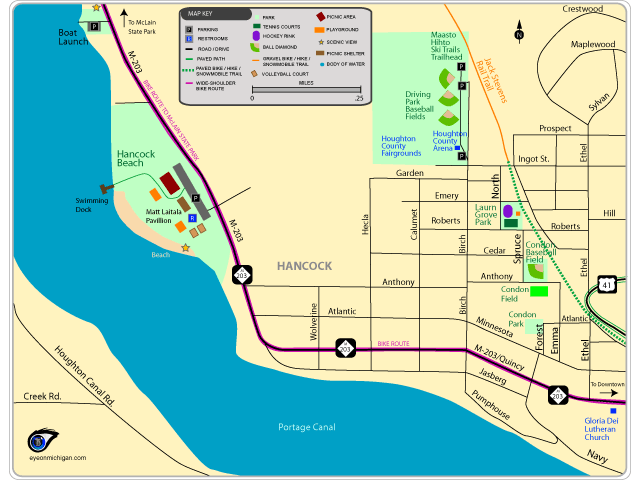 Hancock Beach & Western Hancock Map