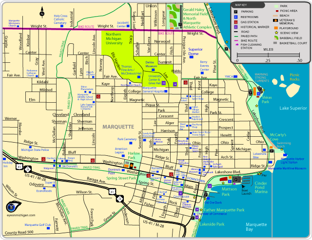 Downtown Marquette Map