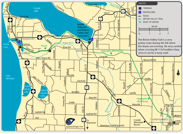 Map of the Betsie Valley Trail